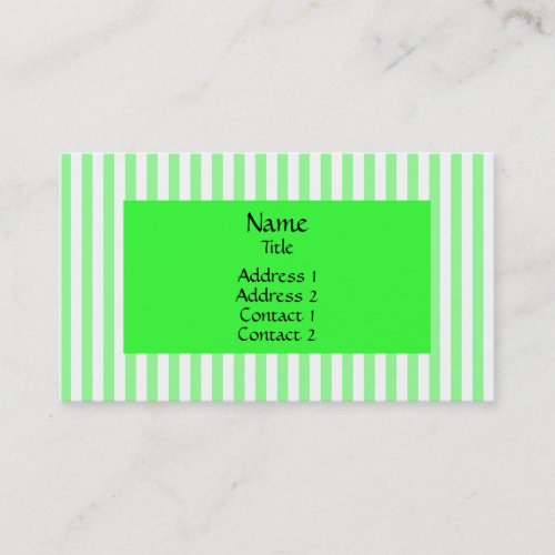 Mint Green and White Stripes Pattern Business Cards