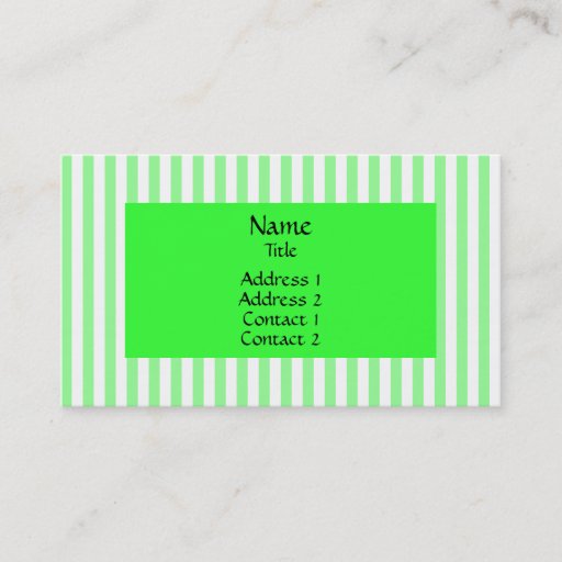Customizable Mint Green and White Stripes Pattern Business Cards