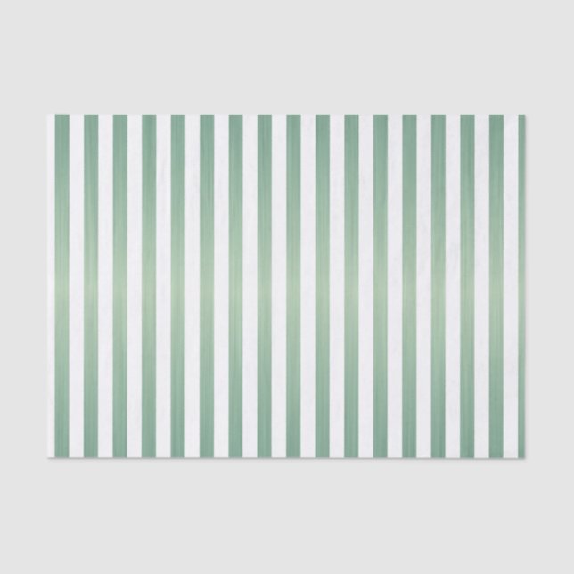 Mint Green and White Stripes Tissue Paper (Front)