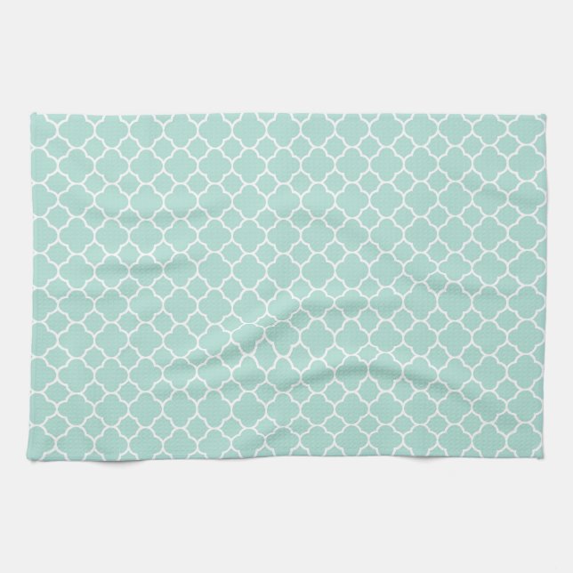 Mint Green and White Towel (Horizontal)
