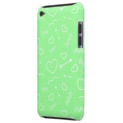 Mint Green and White Valentines Love Heart Arrow iPod Touch Case-Mate Case