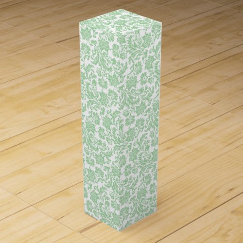 Mint Green And White Vintage Floral Damasks Wine Gift Box