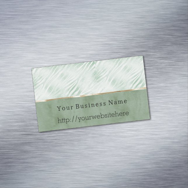 Mint Green Animal Business name website Card Magnet (In Situ)