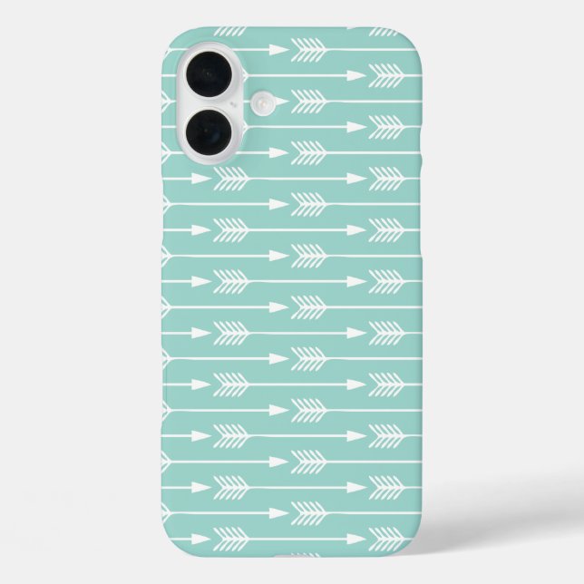 Mint Green Arrows Pattern Case-Mate iPhone Case (Back)