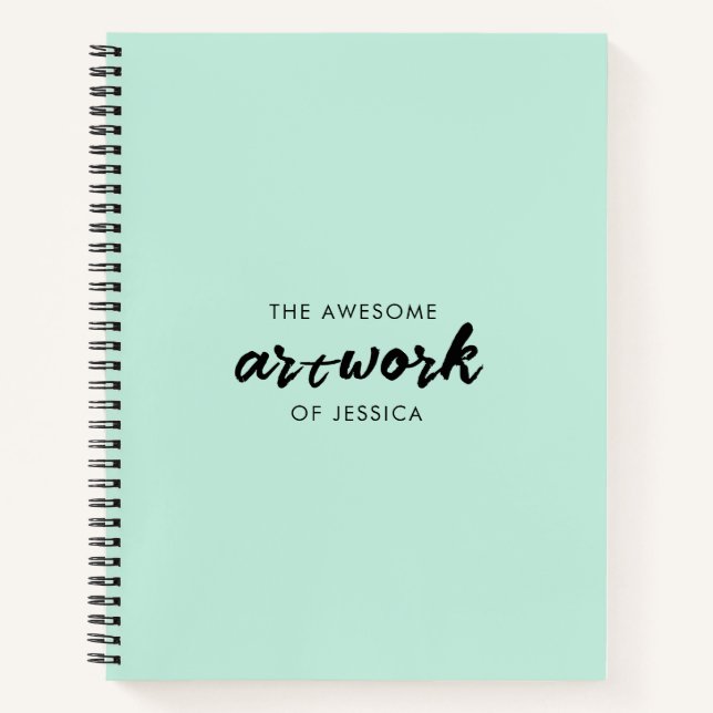 Mint Green Artist Sketchbook Notebook (Front)