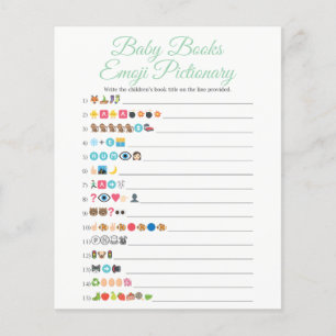 Mint Green Baby Books Emoji Pictionary Game