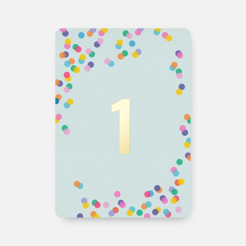 Mint Green Baby Girl First Birthday Confetti Gold  Foil Invitation