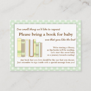 Mint Green Baby Shower Book Insert Request Card