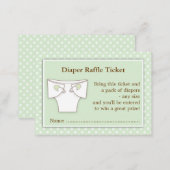 Mint Green Baby Shower Diaper Raffle Ticket Insert (Front/Back)
