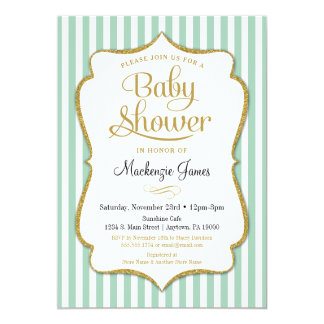 Mint Green Baby Shower Invitations 1