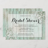 MINT GREEN BABY'S BREATH BRIDAL SHOWER INVITATION (Front/Back)