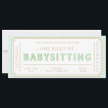Mint Green Babysitting Gift Voucher Card<br><div class="desc">This babysitting gift voucher design features a classic stripe design. The "babysitting" heading is an image that cannot be edited. All of the other text is fully editable. For more advanced customization of this design,  simply select the "Customize It" button above.</div>