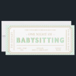 Mint Green Babysitting Gift Voucher Card<br><div class="desc">This babysitting gift voucher design features a classic stripe design. The "babysitting" heading is an image that cannot be edited. All of the other text is fully editable. For more advanced customization of this design,  simply select the "Customize It" button above.</div>