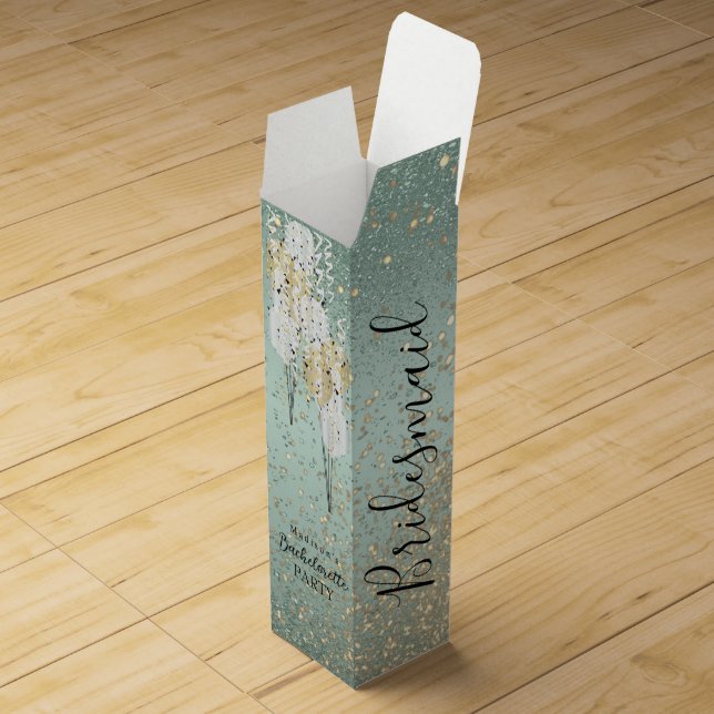 Mint Green Bachelorette Party Wine Box (Opened)