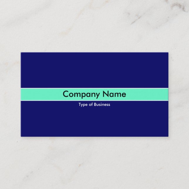 Mint Green Band - Dark Blue Business Card (Front)