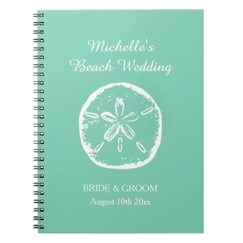 Mint green beach wedding organizer planner book