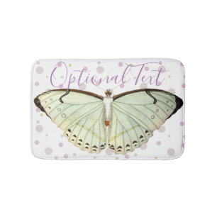 Mint Green Beauty Butterfly  Bath Mat