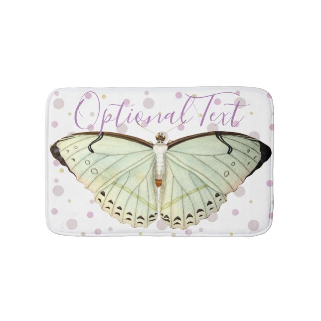 Mint Green Beauty Butterfly  Bath Mat (Front)