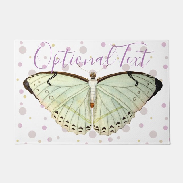 Mint Green Beauty Butterfly  Doormat (Front)