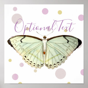 Mint Green Beauty Butterfly Poster