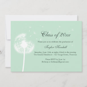 Mint Green Best Wishes Graduation Invitation