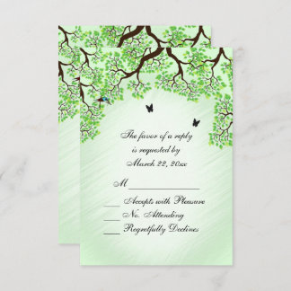 Mint Green Bicycle Theme Wedding RSVP