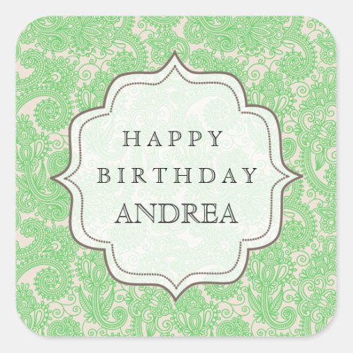 Mint Green Birthday Dessert Table Gift Tag Label