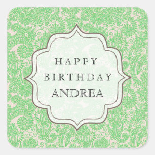 Mint Green Birthday Dessert Table Gift Tag Label