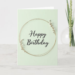 Mint Green Birthday Script Card