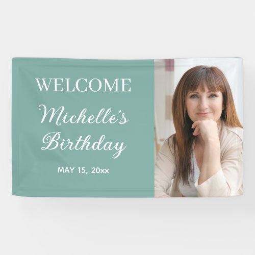Mint Green Birthday Welcome Photo Banner