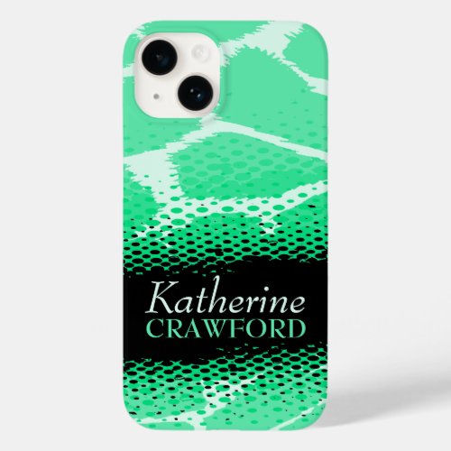 Mint green black graphic animal print Case_Mate iPhone 14 case