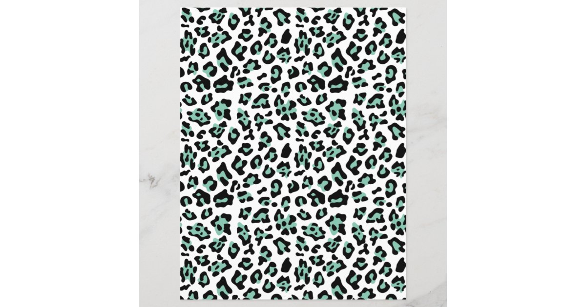 Mint Green Black Leopard Animal Print Pattern Zazzle