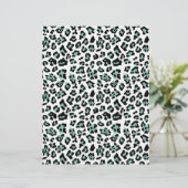 Mint Green Black Leopard Animal Print Pattern (Standing Front)