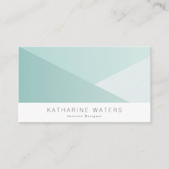 Mint Green Blocks Modern Business Card (Front)