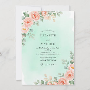 Mint Green Breathtaking Spring Wedding Invitation