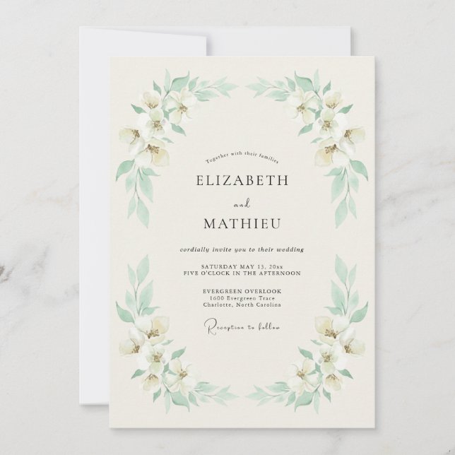 Mint Green Breezy Summer Wedding Invitation (Front)