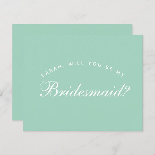 Mint Green Budget Bridesmaid Proposal 