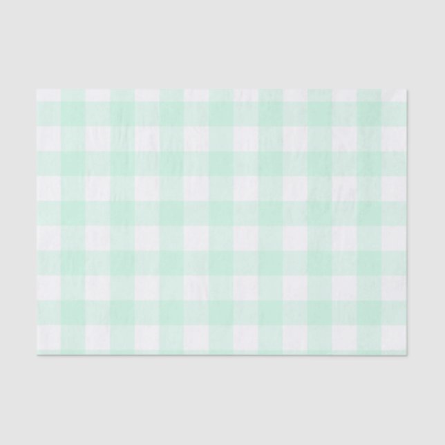 Mint Green Buffalo Check Pattern Tissue Paper (Front)