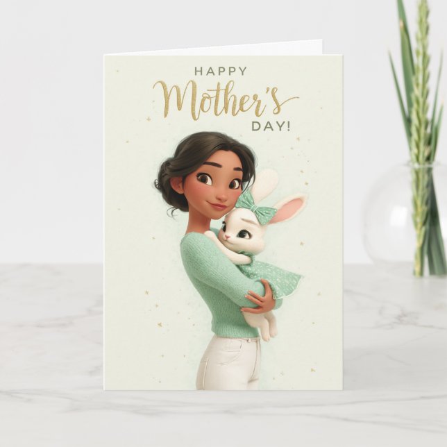 Mint Green Bunny Mother’s Day Card (Front)