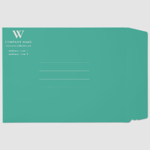 Mint Green Business Company Logo Monogram  Envelope Mailers