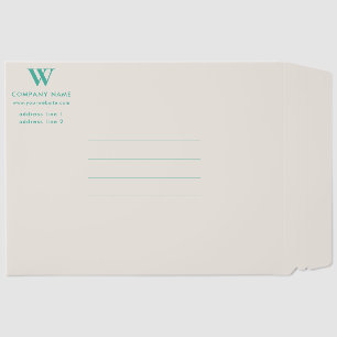 Mint Green Business Company Logo Monogram  Envelope Mailers