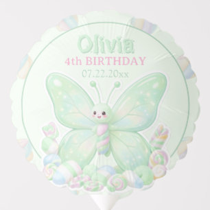 Mint Green Butterfly Birthday Balloon