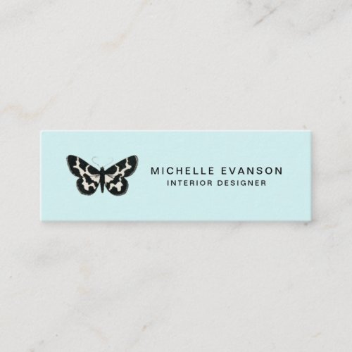 Mint Green Butterfly Logo Mini Business Card