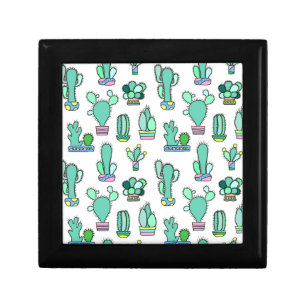 Mint Green Cactus & Succulent Plant Pattern Gift Box