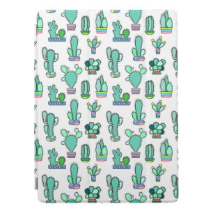 Mint Green Cactus & Succulent Plant Pattern iPad Pro Cover