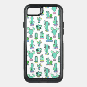 Mint Green Cactus & Succulent Plant Pattern OtterBox Commuter iPhone SE/8/7 Case