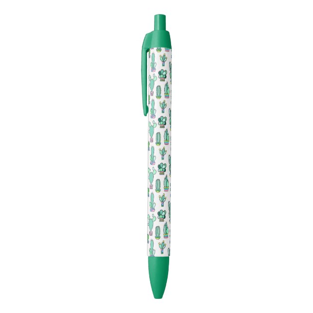 Mint Green Cactus & Succulent Plant Pattern Pen (Top (Vertical))