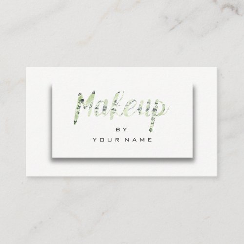 Mint Green Cali Metallic Minimal Makeup Artist 3D Business Card