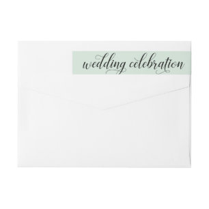 Mint Green Calligraphy Wedding Celebration Wrap Around Label