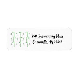 Mint Green Candy Canes Label